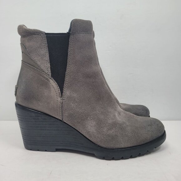 Sorel After Hours Women's Gray Suede Wedge Ankle Boots US Size 9.5 - Picture 1 of 10